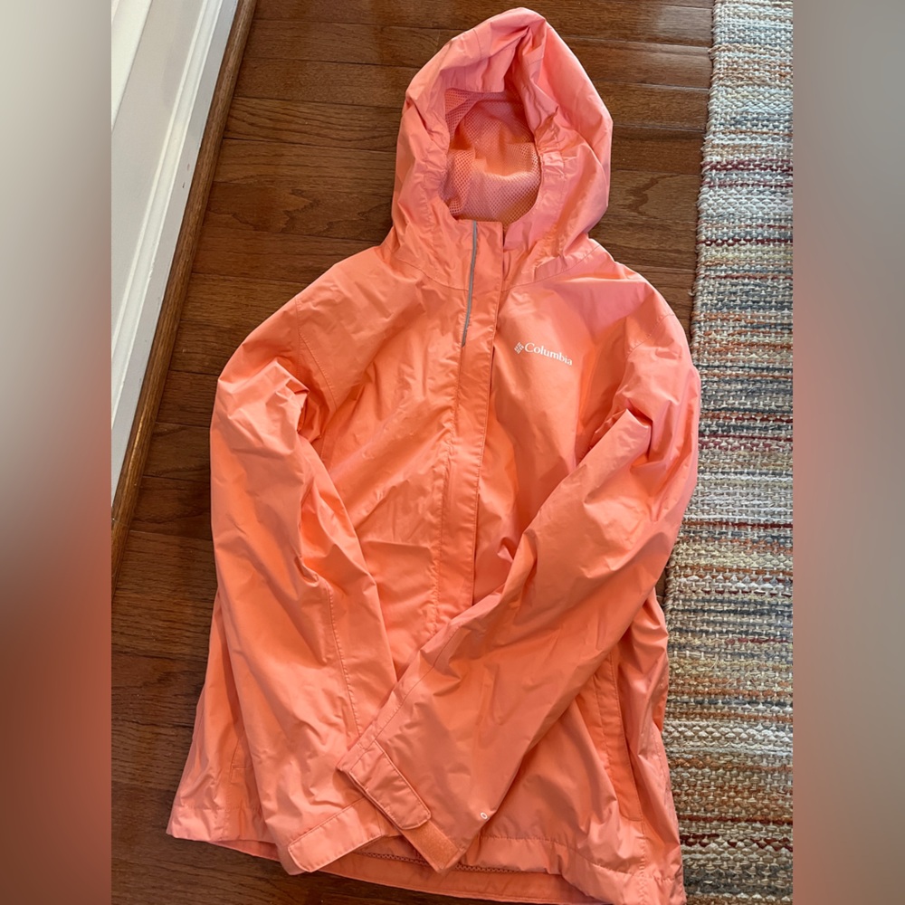Columbia Girls' Arcadia Rain Jacket, Peach Size L 14/16